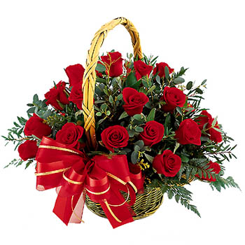 Red Roses  in a Basket