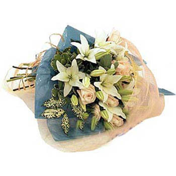 Roses & White Lilies Bouquet