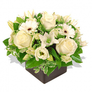Mixed White Flowers in a Vase